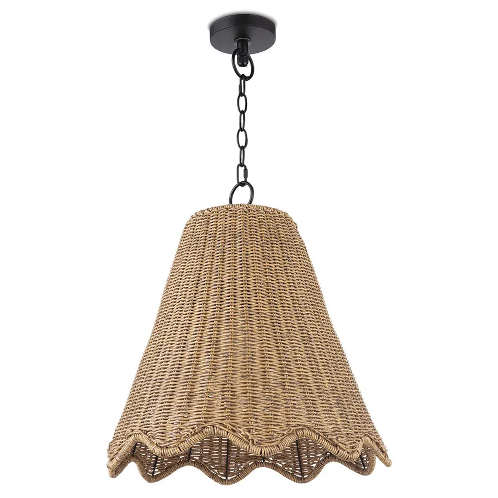 Summer Large Woven Rattan Shade Outdoor Pendant - Brown