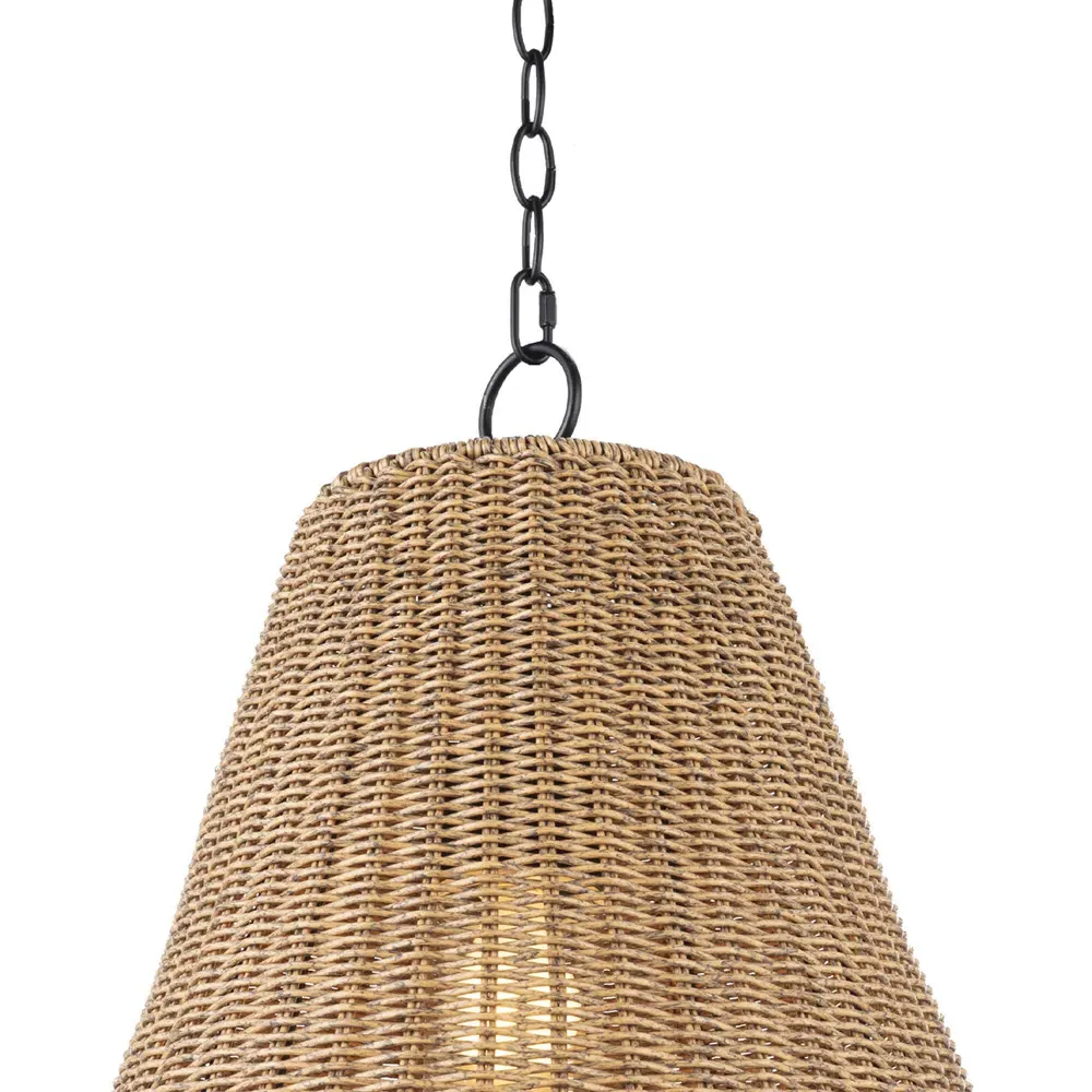 Summer Large Woven Rattan Shade Outdoor Pendant - Brown