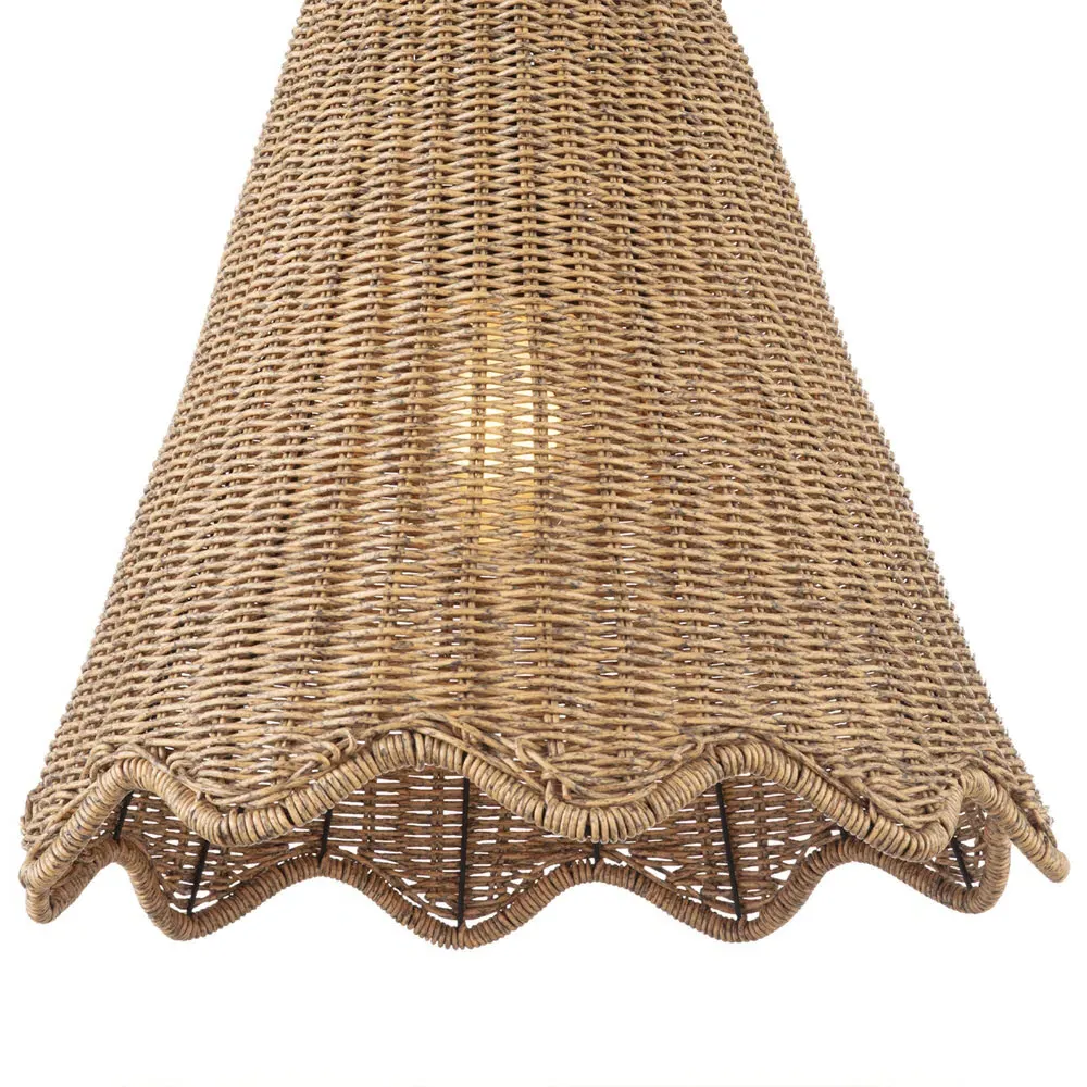 Summer Large Woven Rattan Shade Outdoor Pendant - Brown