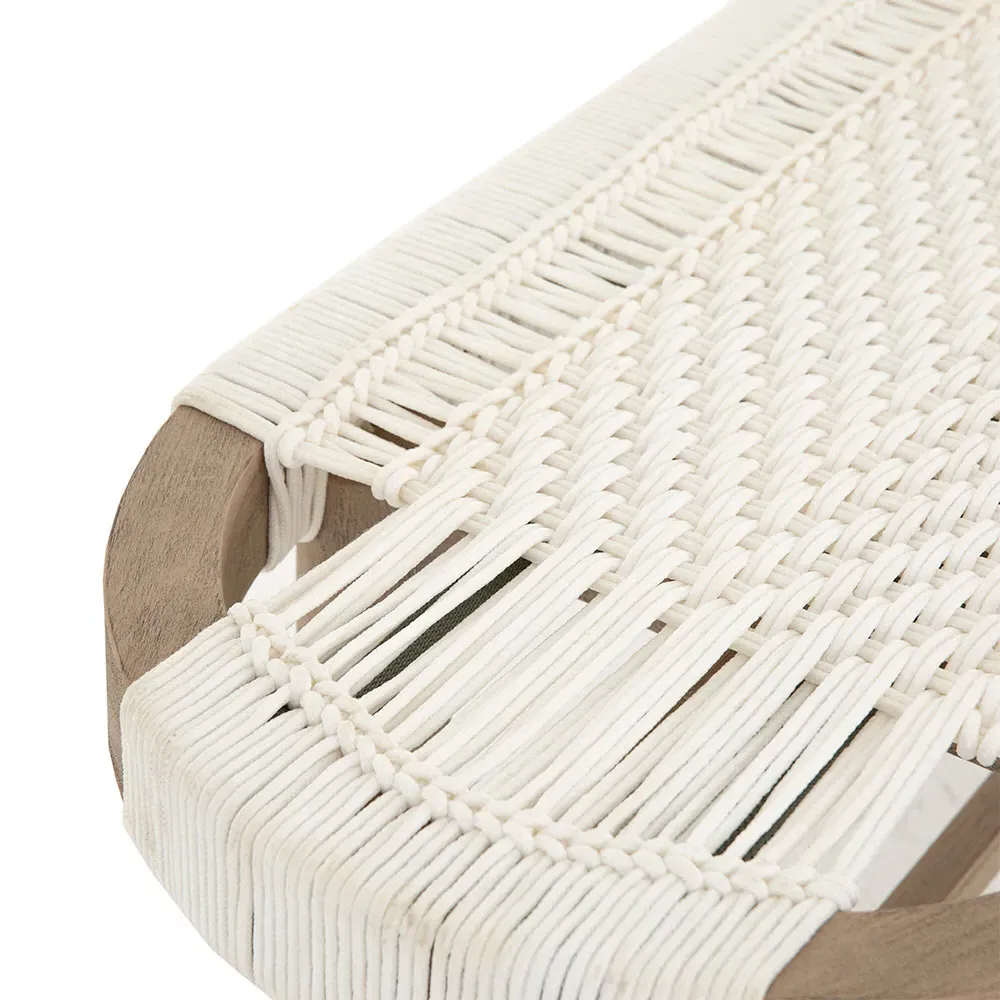 Summer Oval Outdoor Bench - White, Teak