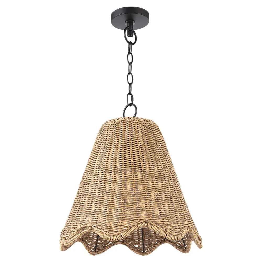 Summer Small Woven Rattan Shade Outdoor Pendant - Brown