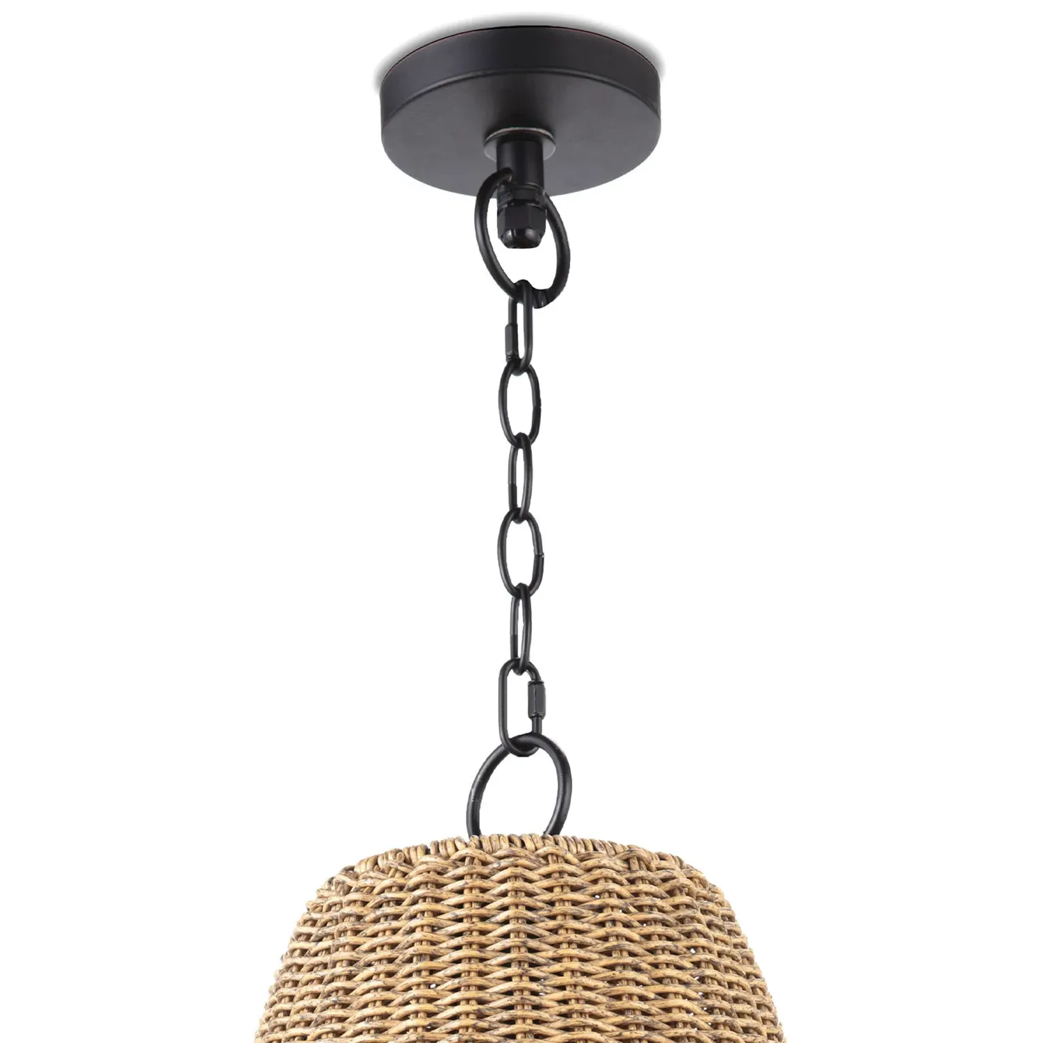 Summer Small Woven Rattan Shade Outdoor Pendant - Brown