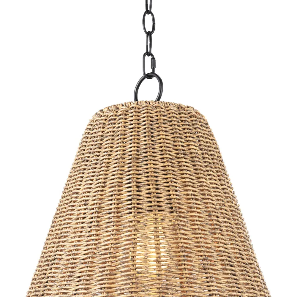 Summer Small Woven Rattan Shade Outdoor Pendant - Brown