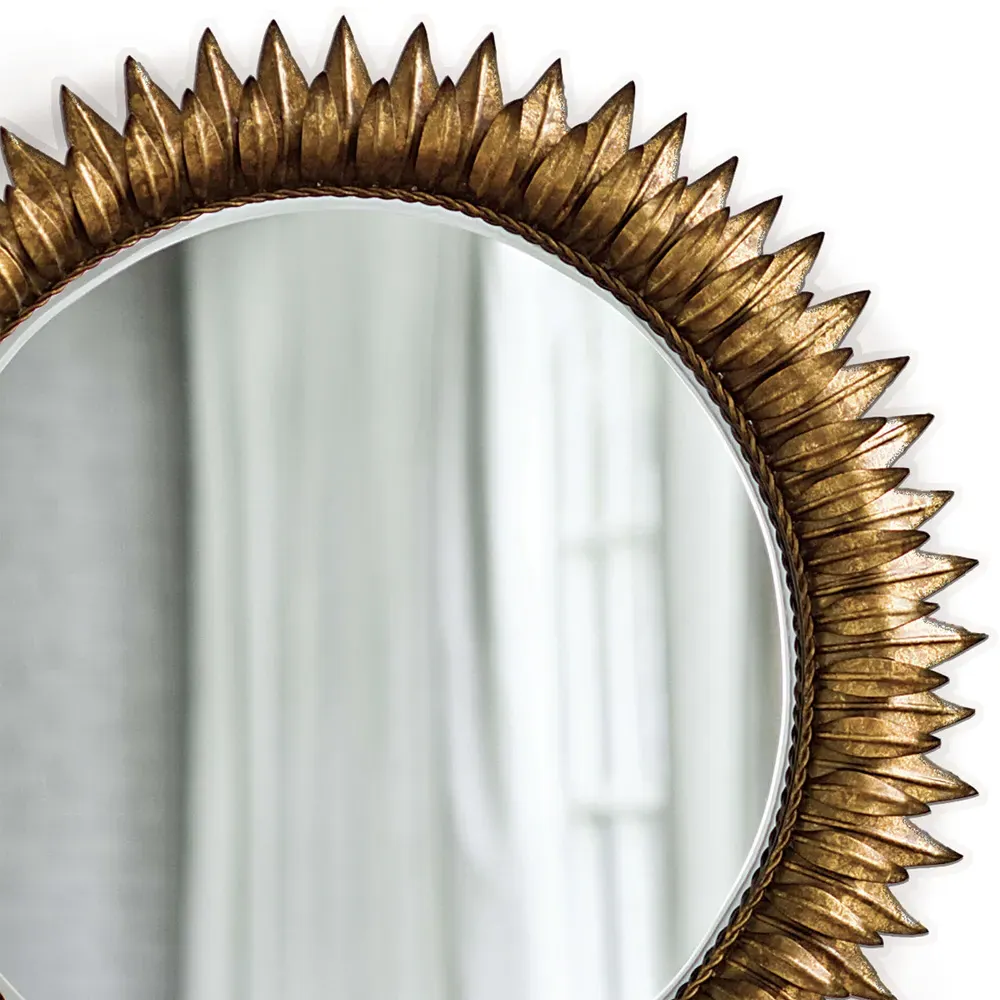 Sun Flower Round Wall Mirror - Gold Leaf, Steel