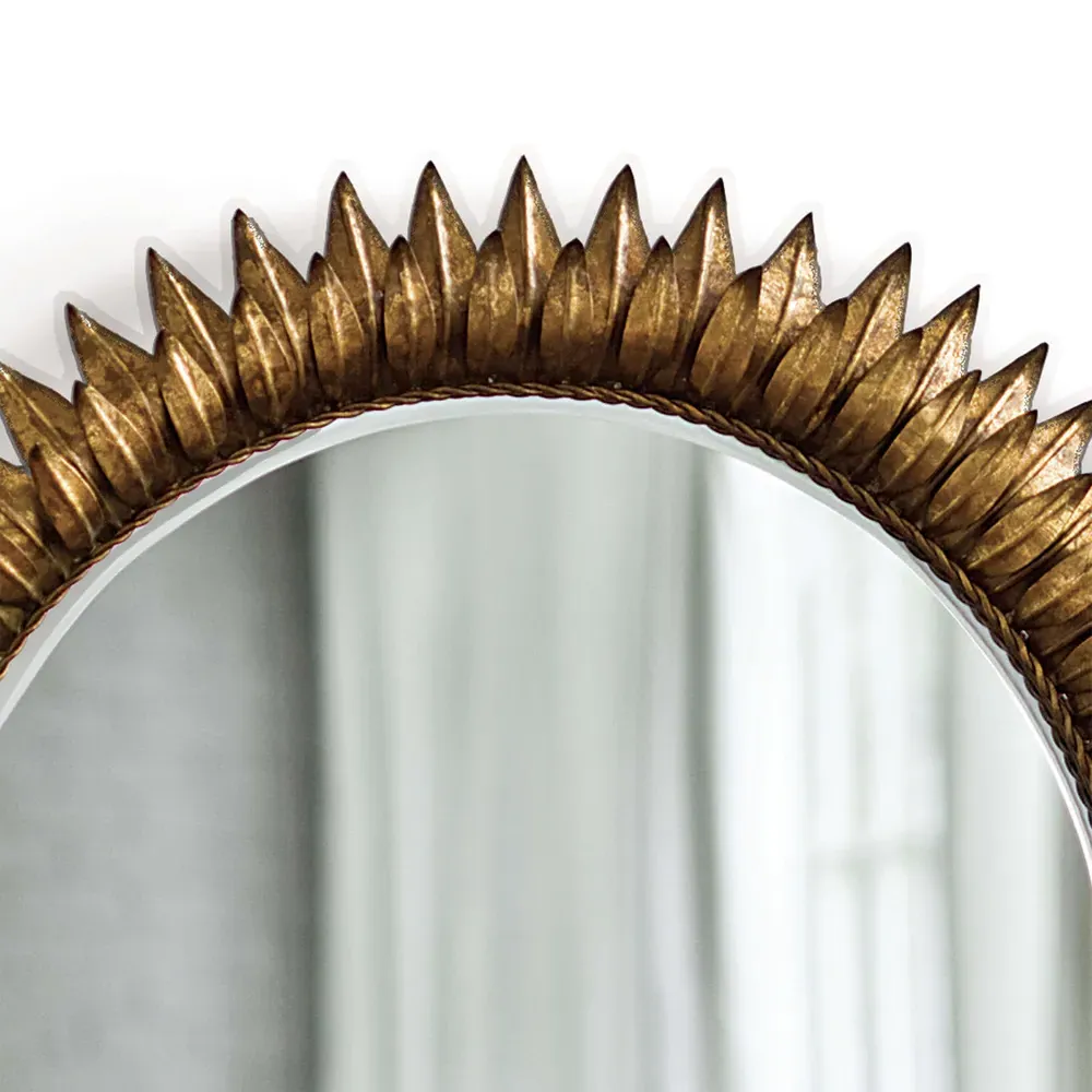 Sun Flower Round Wall Mirror - Gold Leaf, Steel