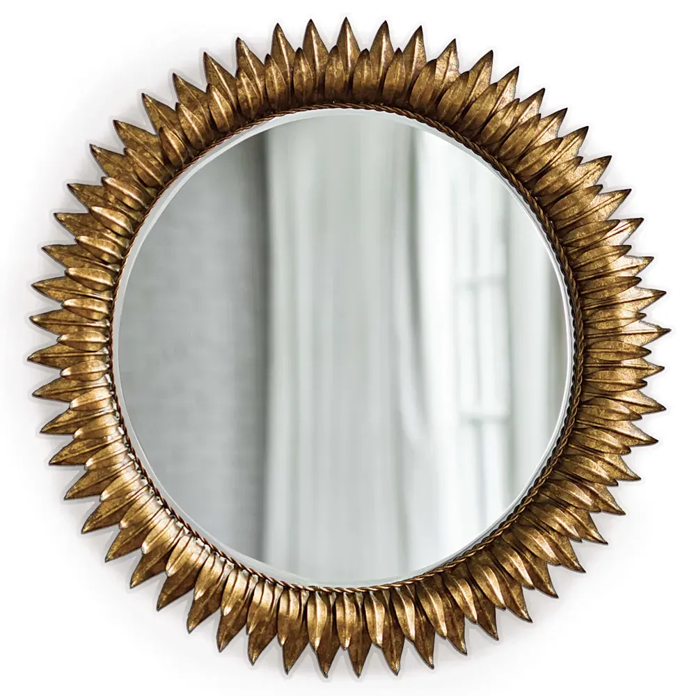 Sun Flower Round Wall Mirror - Gold Leaf, Steel