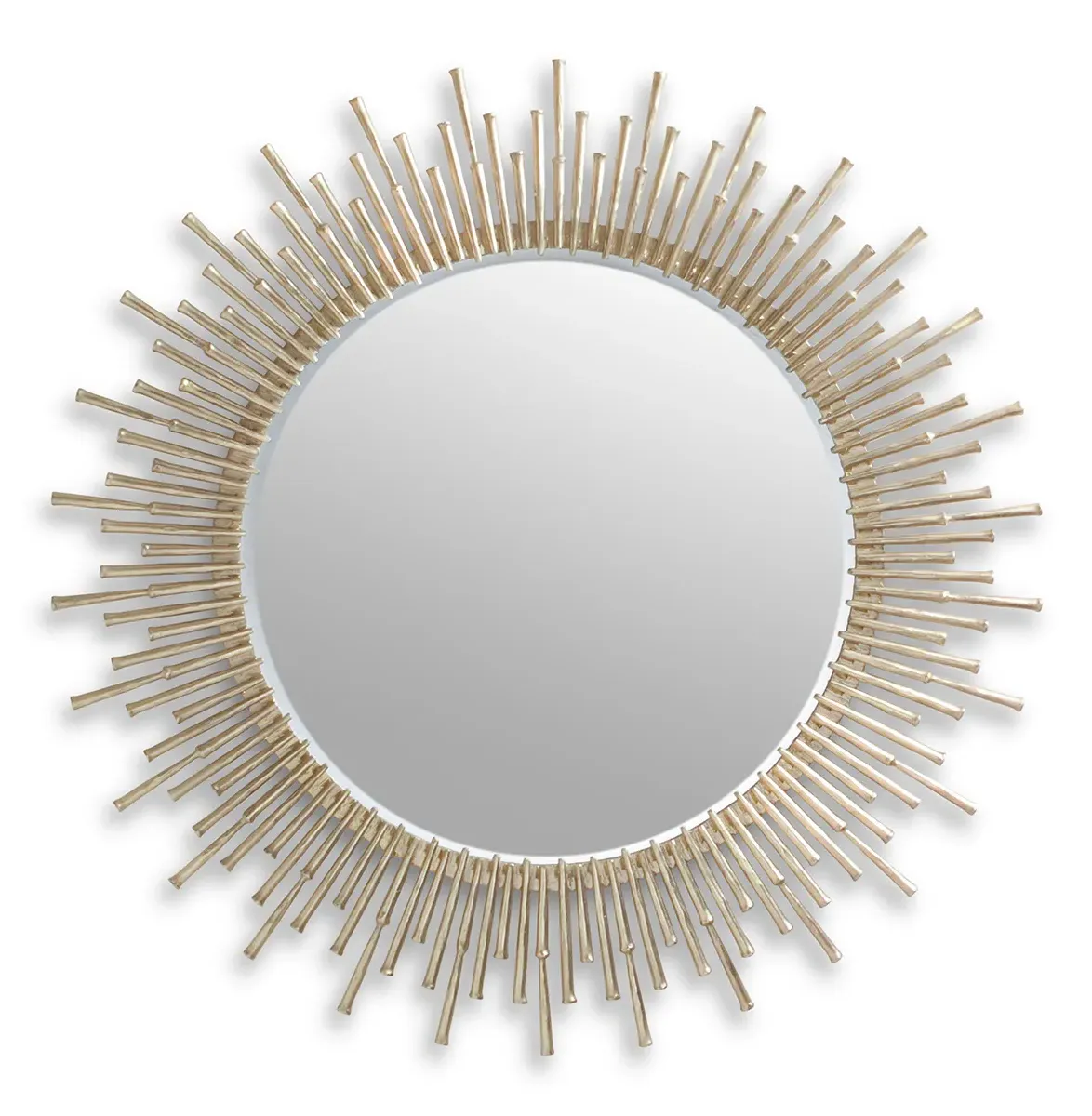 Sunburst Round Wall Mirror - Antique Brass, Iron