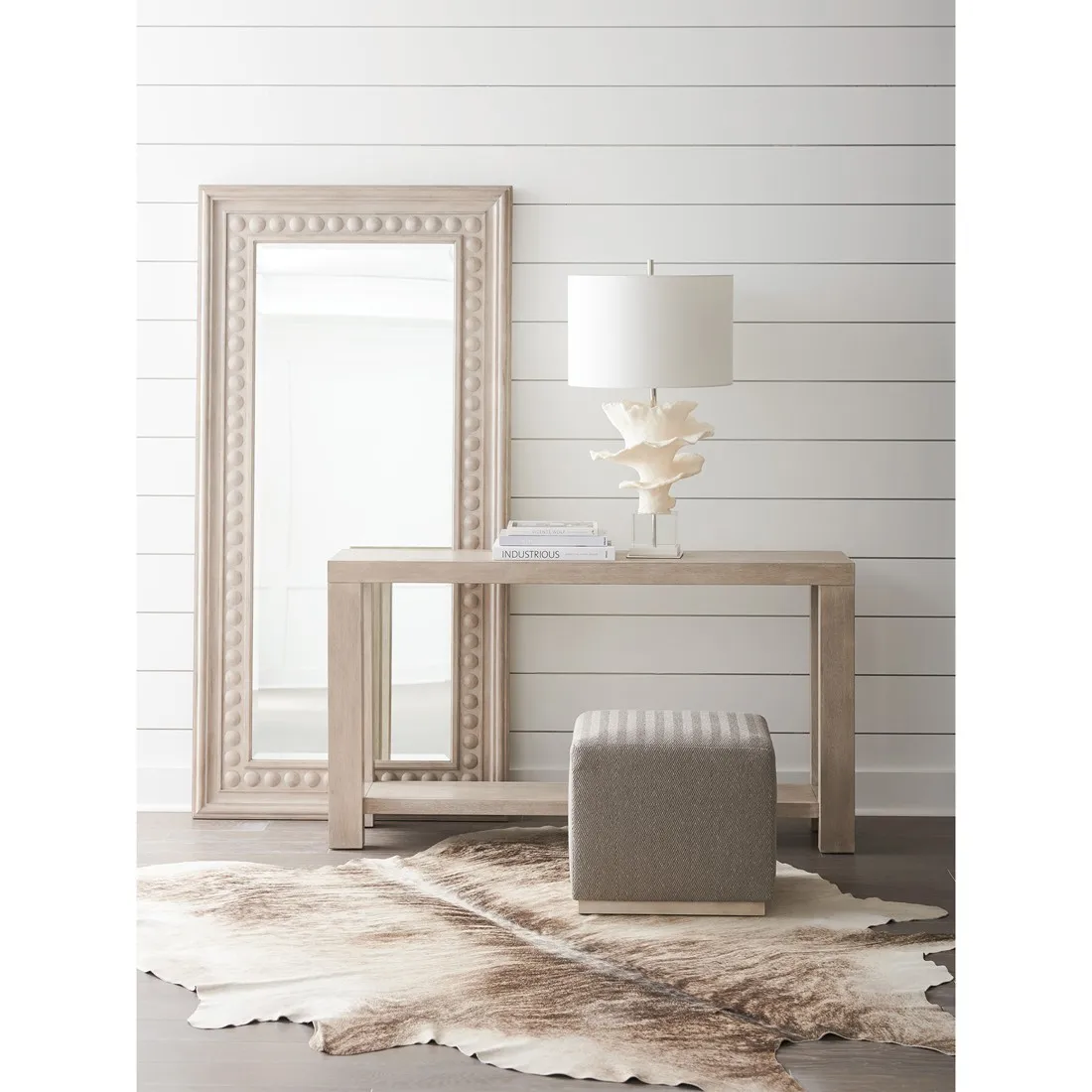 Surfrider Console Table - Beige, Hickory Wood
