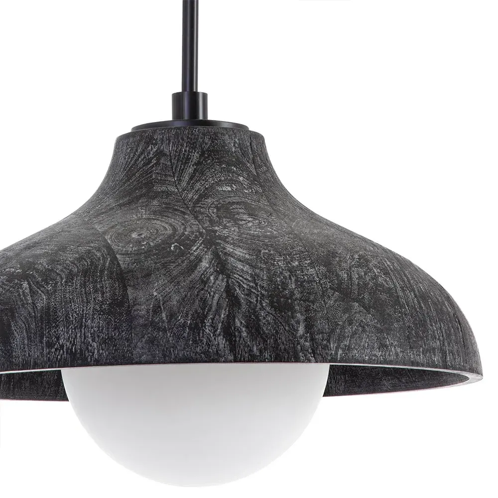 Surfside Birch Wood Pendant Light - Black