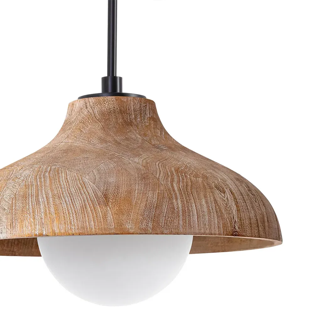 Surfside Birch Wood Pendant Light - Brown