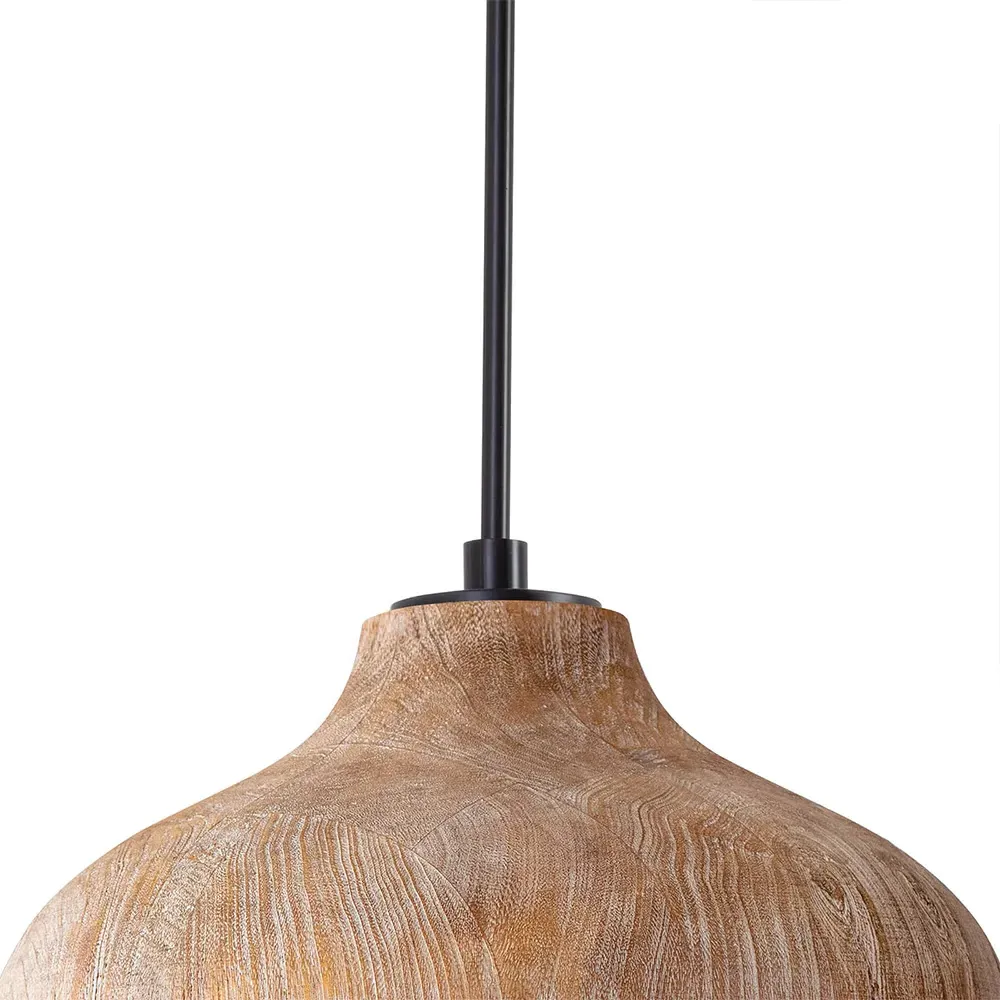 Surfside Birch Wood Pendant Light - Brown
