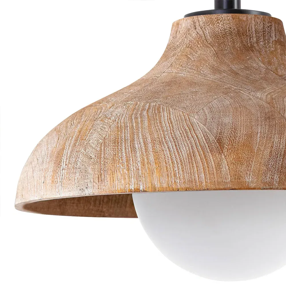 Surfside Birch Wood Pendant Light - Brown