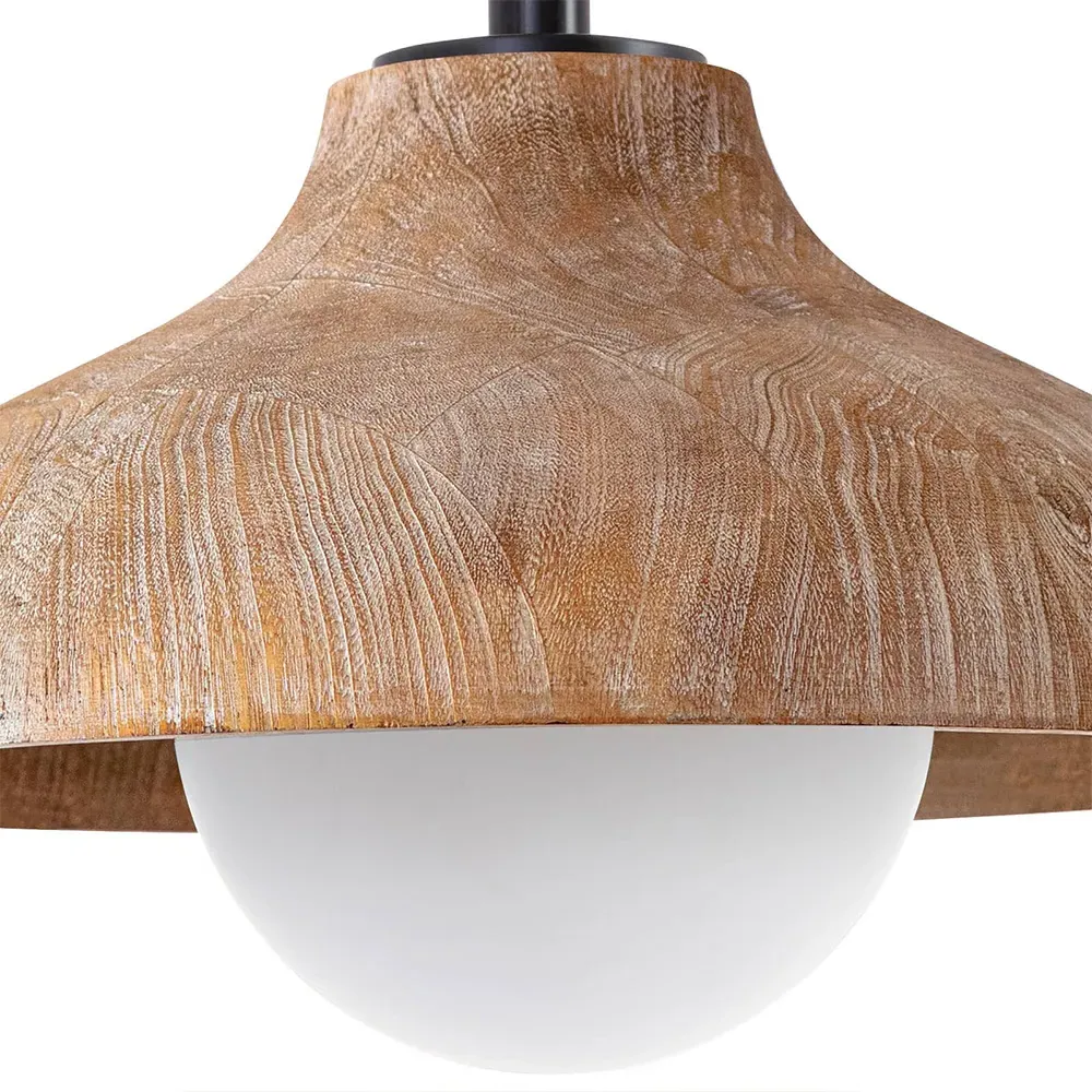 Surfside Birch Wood Pendant Light - Brown