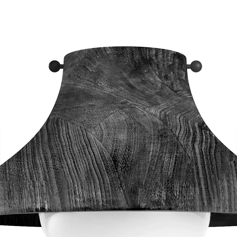 Surfside Flush Mount Light - Black, Birch Wood