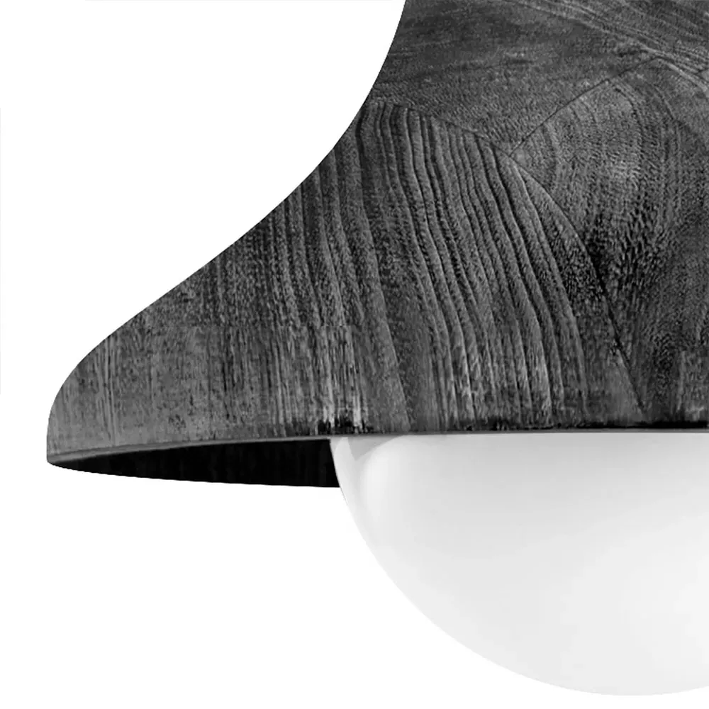 Surfside Flush Mount Light - Black, Birch Wood