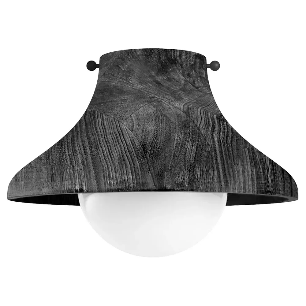 Surfside Flush Mount Light - Black, Birch Wood image
