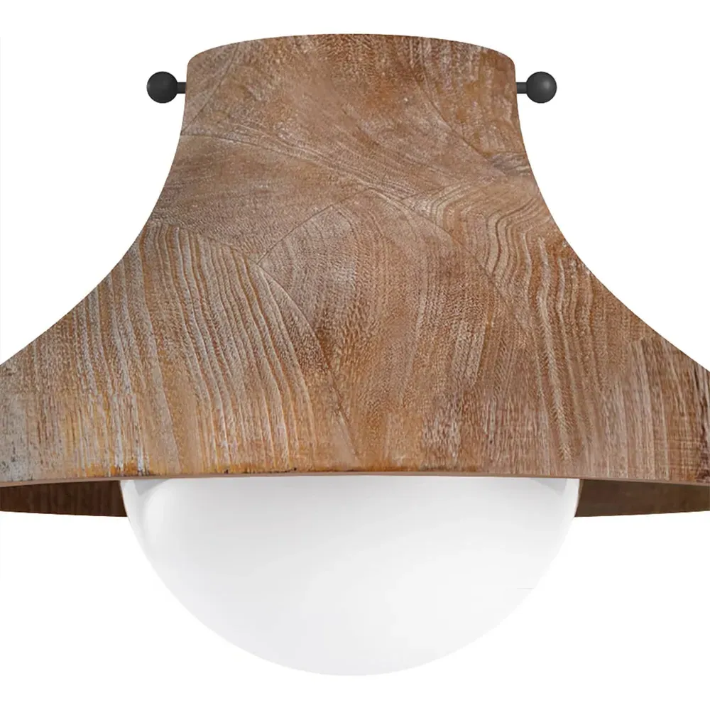 Surfside Flush Mount Light - Brown, Birch Wood