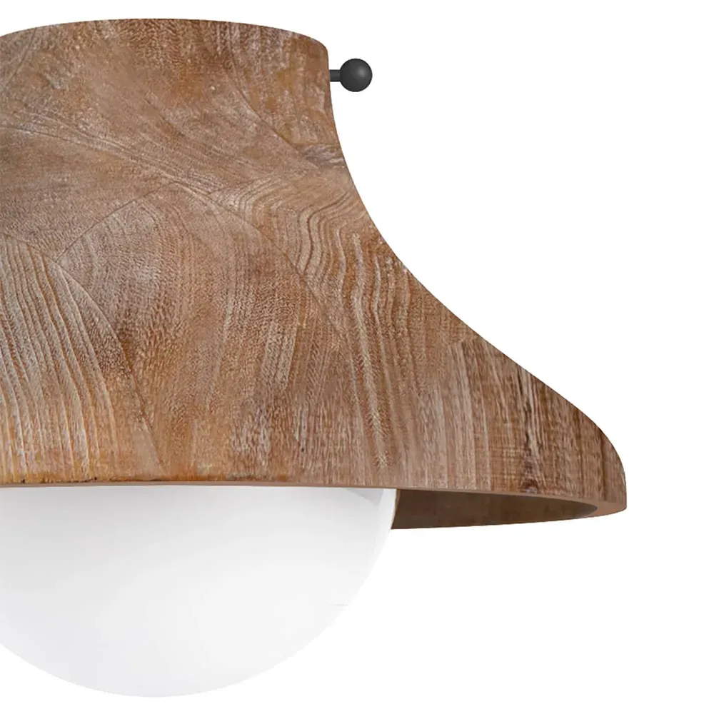 Surfside Flush Mount Light - Brown, Birch Wood