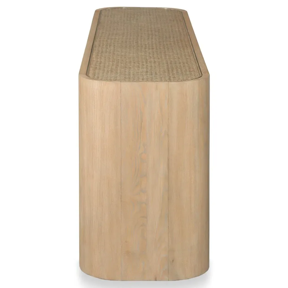 Surfside Woven Rattan Media Console - Brown, Wood