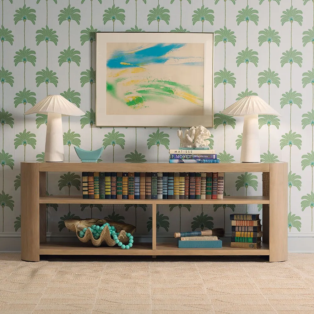 Surfside Woven Rattan Media Console - Brown, Wood