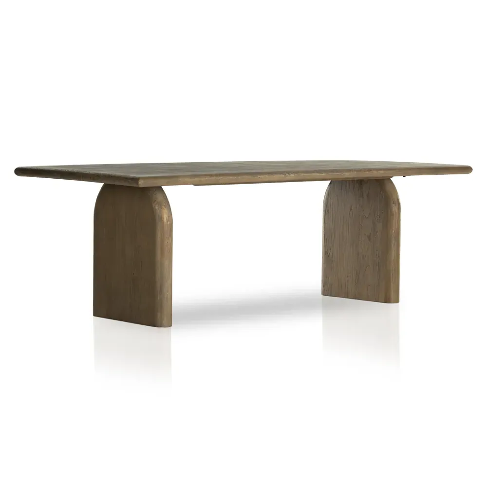 Suriya Rectangular Double Pedestal Dining Table - Brown, Wood