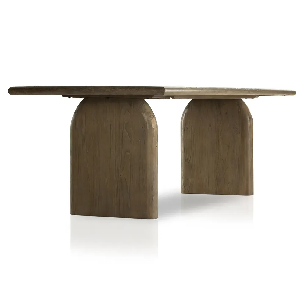 Suriya Rectangular Double Pedestal Dining Table - Brown, Wood