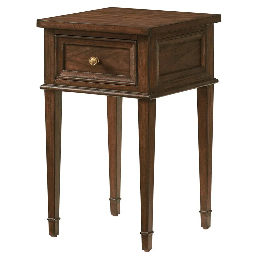 Surrey 1 Drawer Nightstand with Tapered Legs - Brown, Walnut