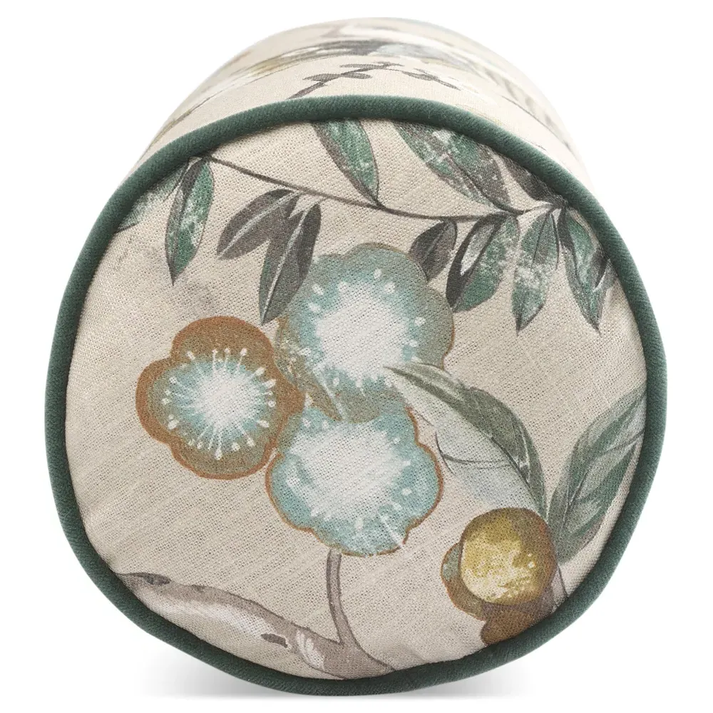 Surrey Natural Bloom Bolster Pillow - Beige, Linen