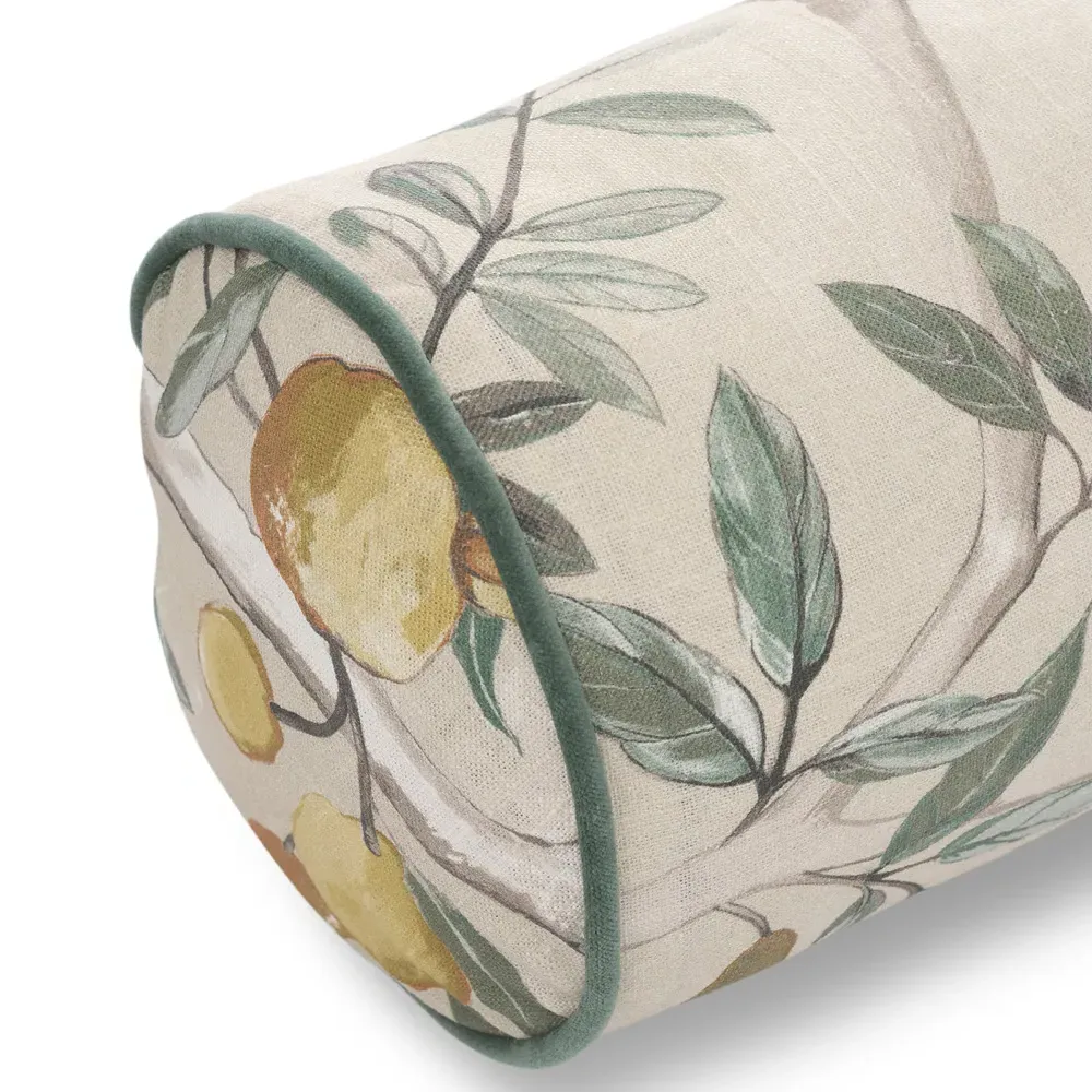 Surrey Natural Bloom Bolster Pillow - Beige, Linen
