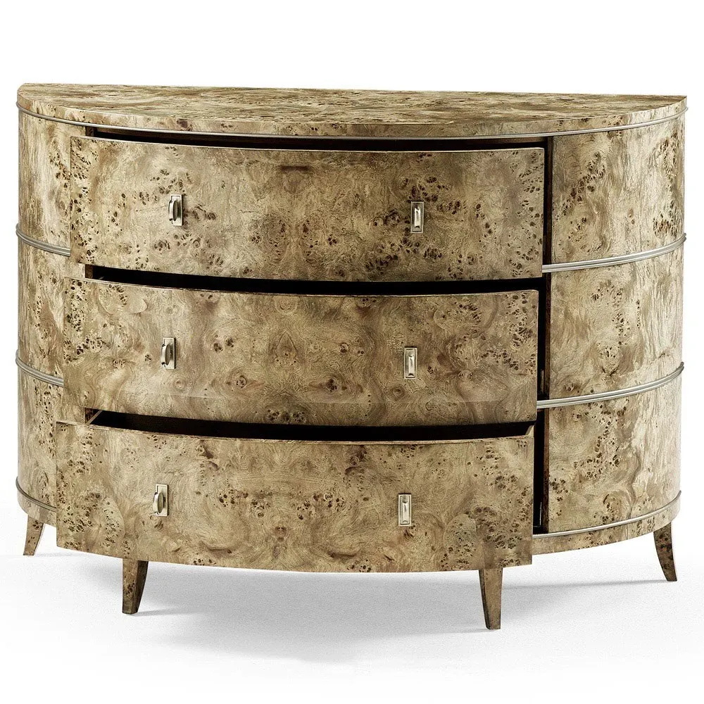 Susannah Burl Wood Demilune Sideboard - Brown