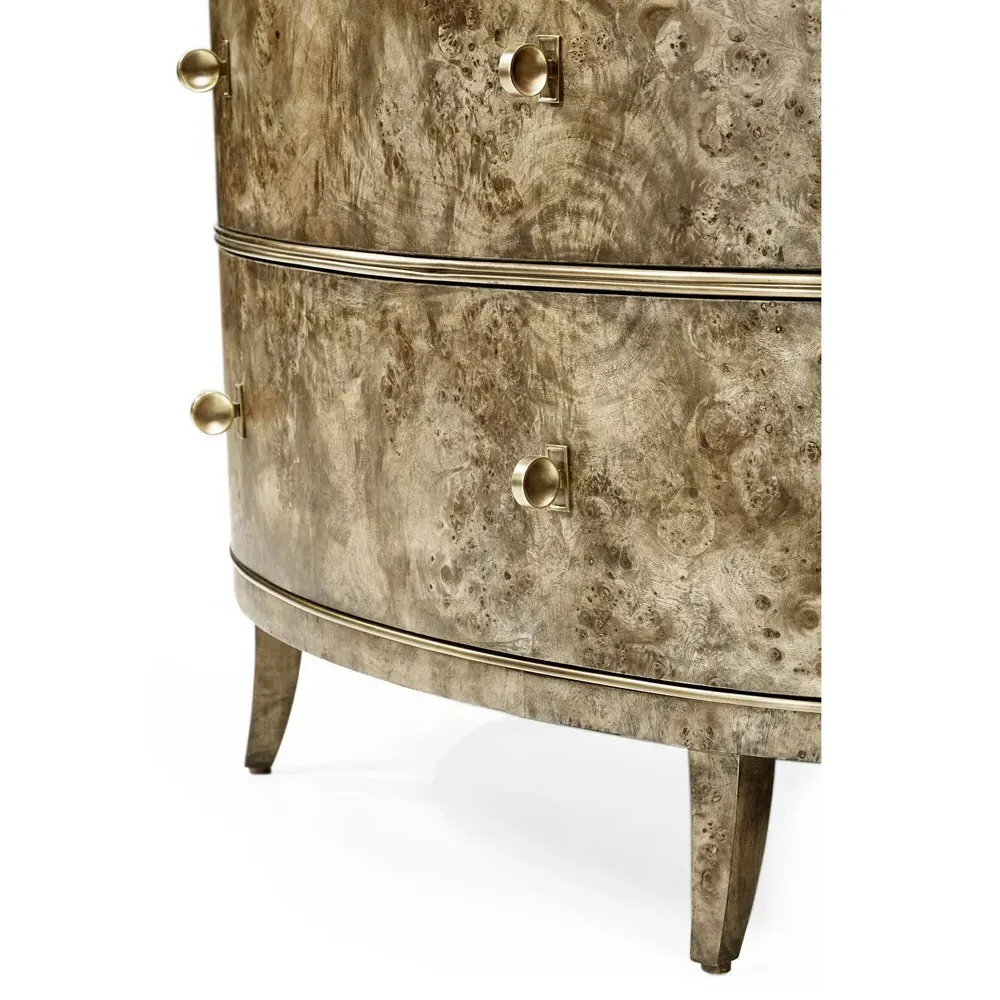 Susannah Burl Wood Demilune Sideboard - Brown