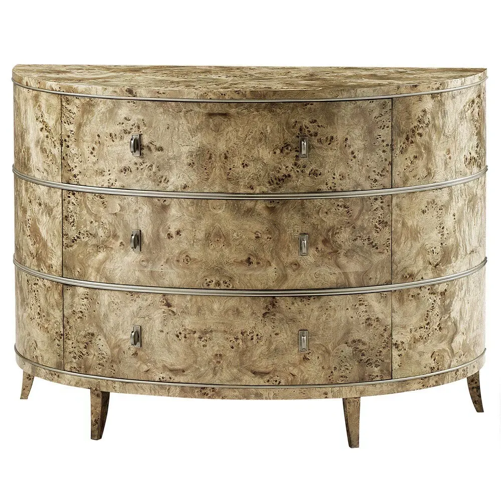 Susannah Burl Wood Demilune Sideboard - Brown