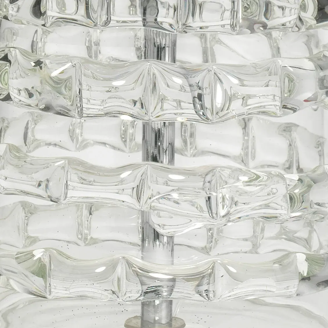 Susie Round Table Lamp - Clear Glass, White Linen