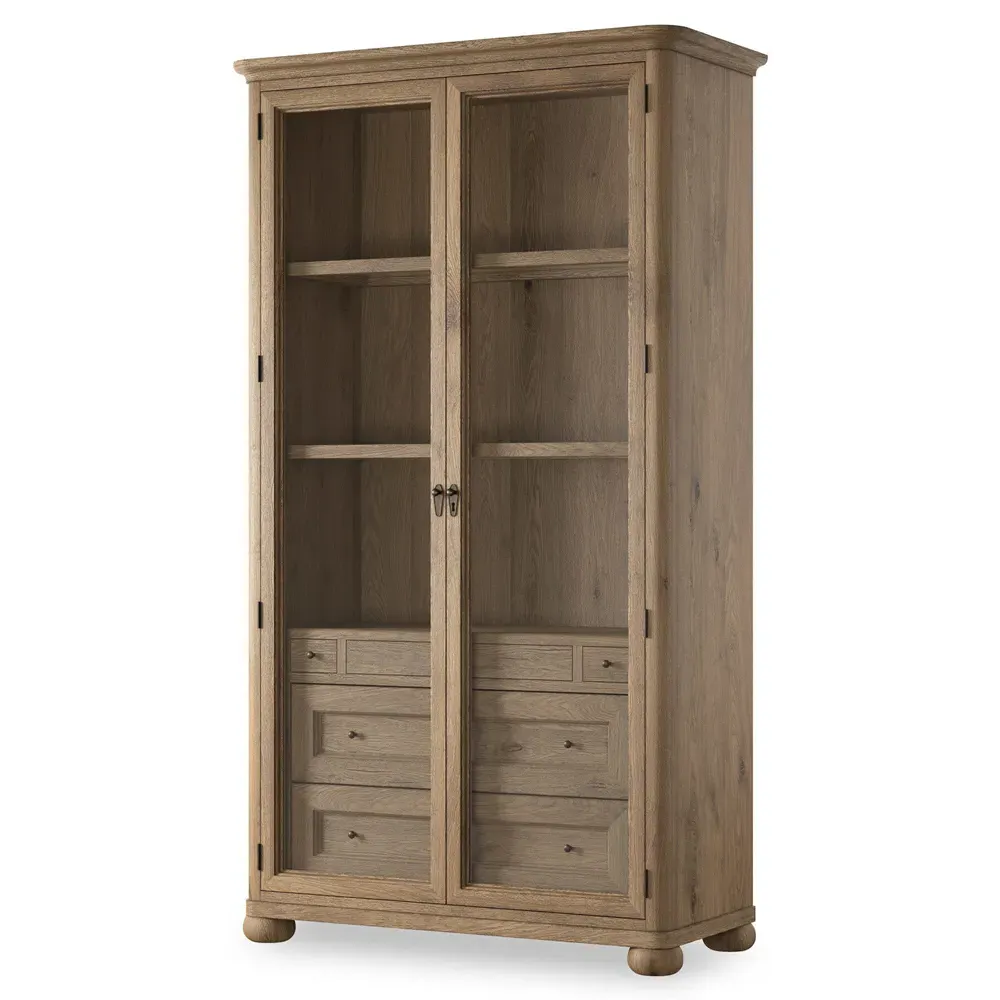 Sussex Cabinet with Glass Doors - Drifted Oak