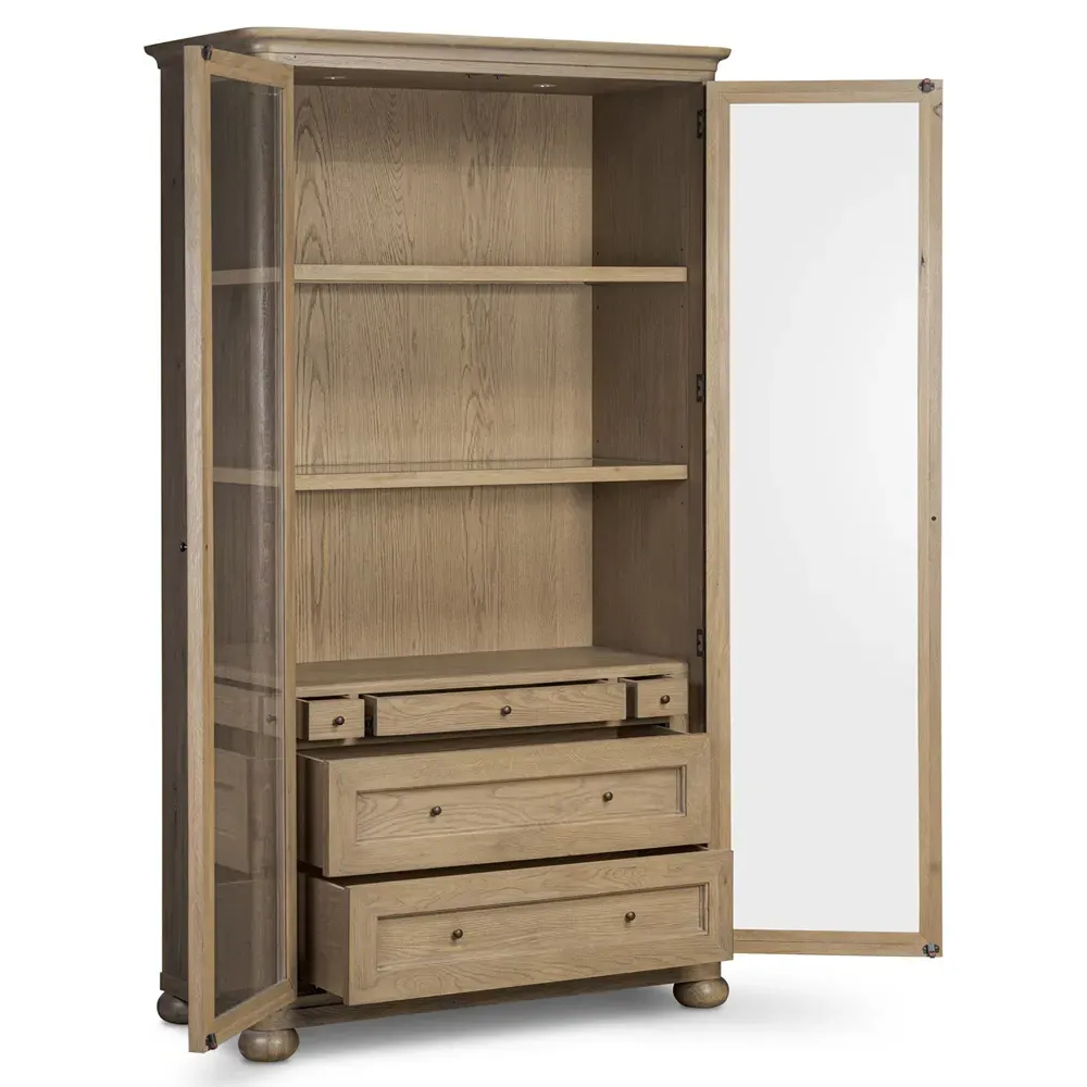 Sussex Cabinet with Glass Doors - Drifted Oak