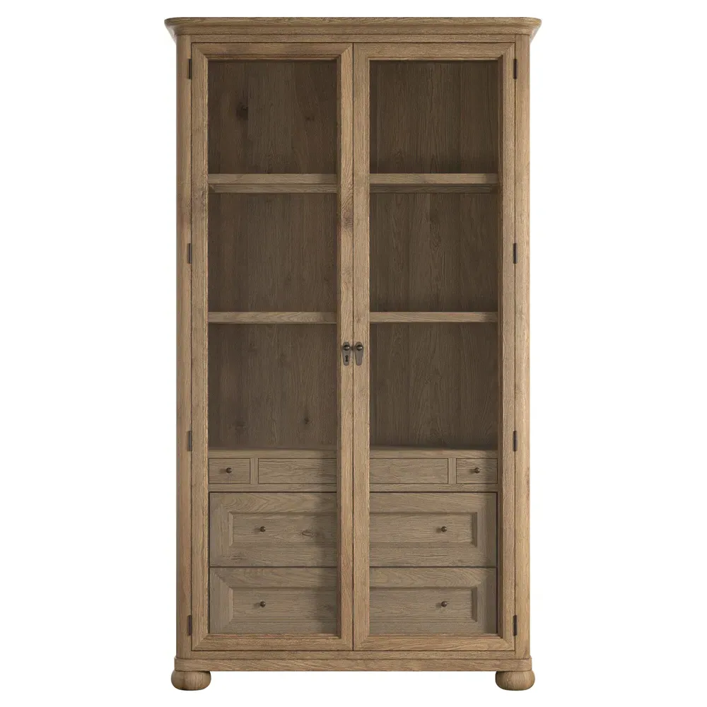 Sussex Cabinet with Glass Doors - Drifted Oak image