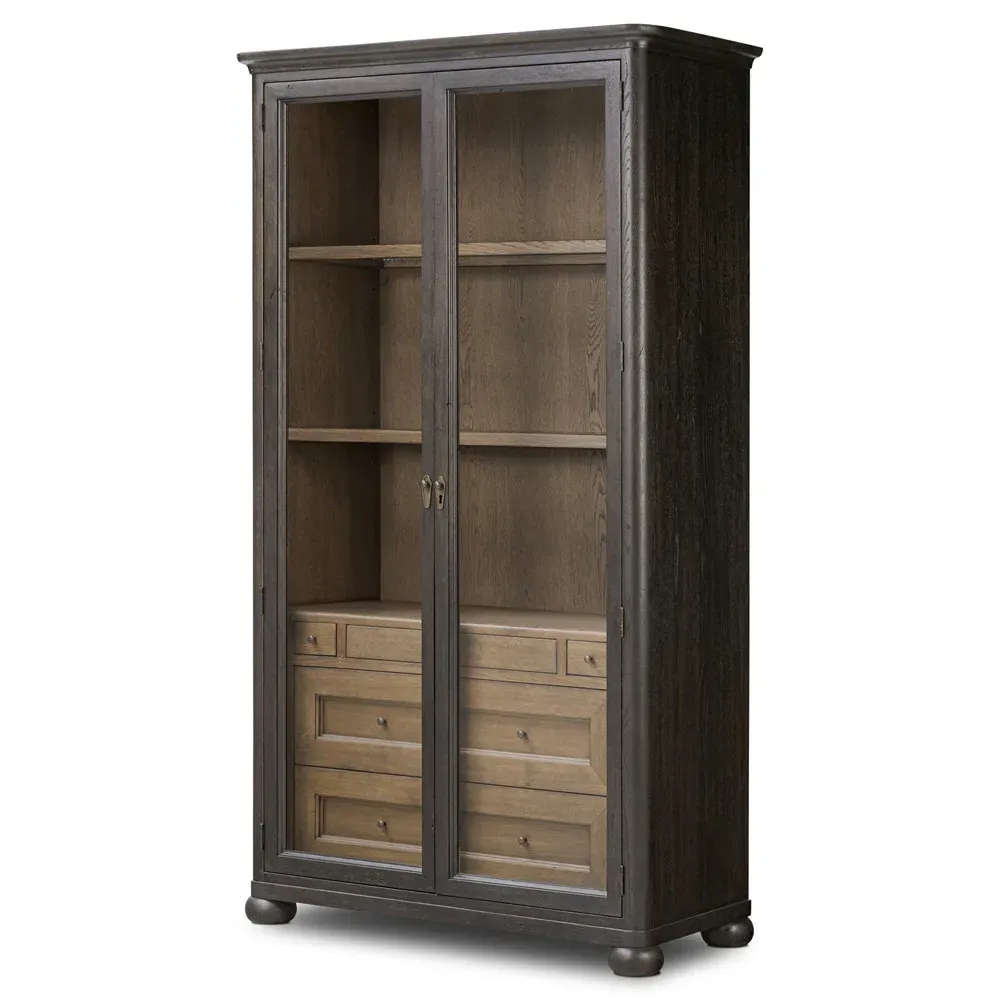 Sussex Cabinet with Storage - Smoked Black, Oak