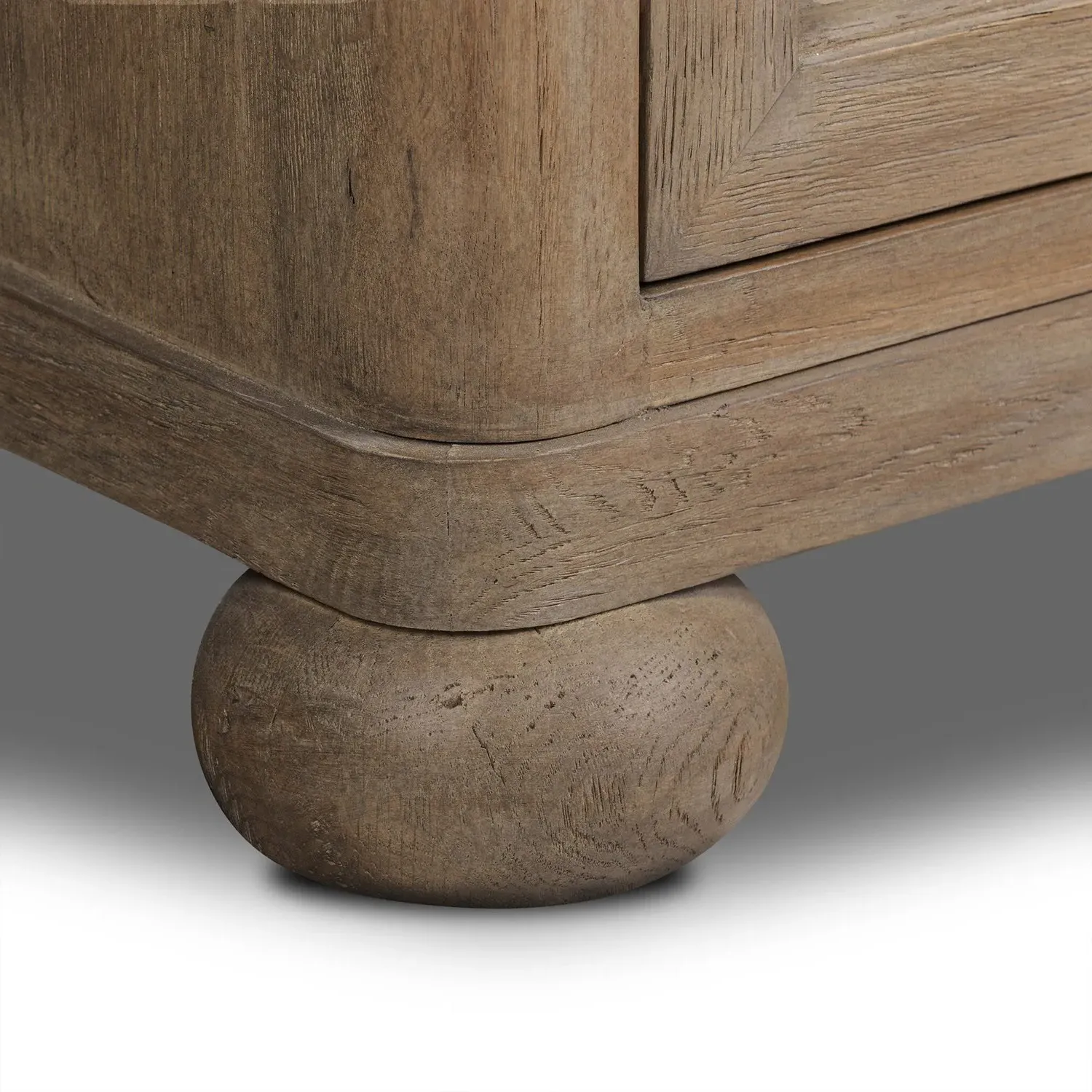 Sussex Wide Cabinet with Glass Doors - Drifted Oak