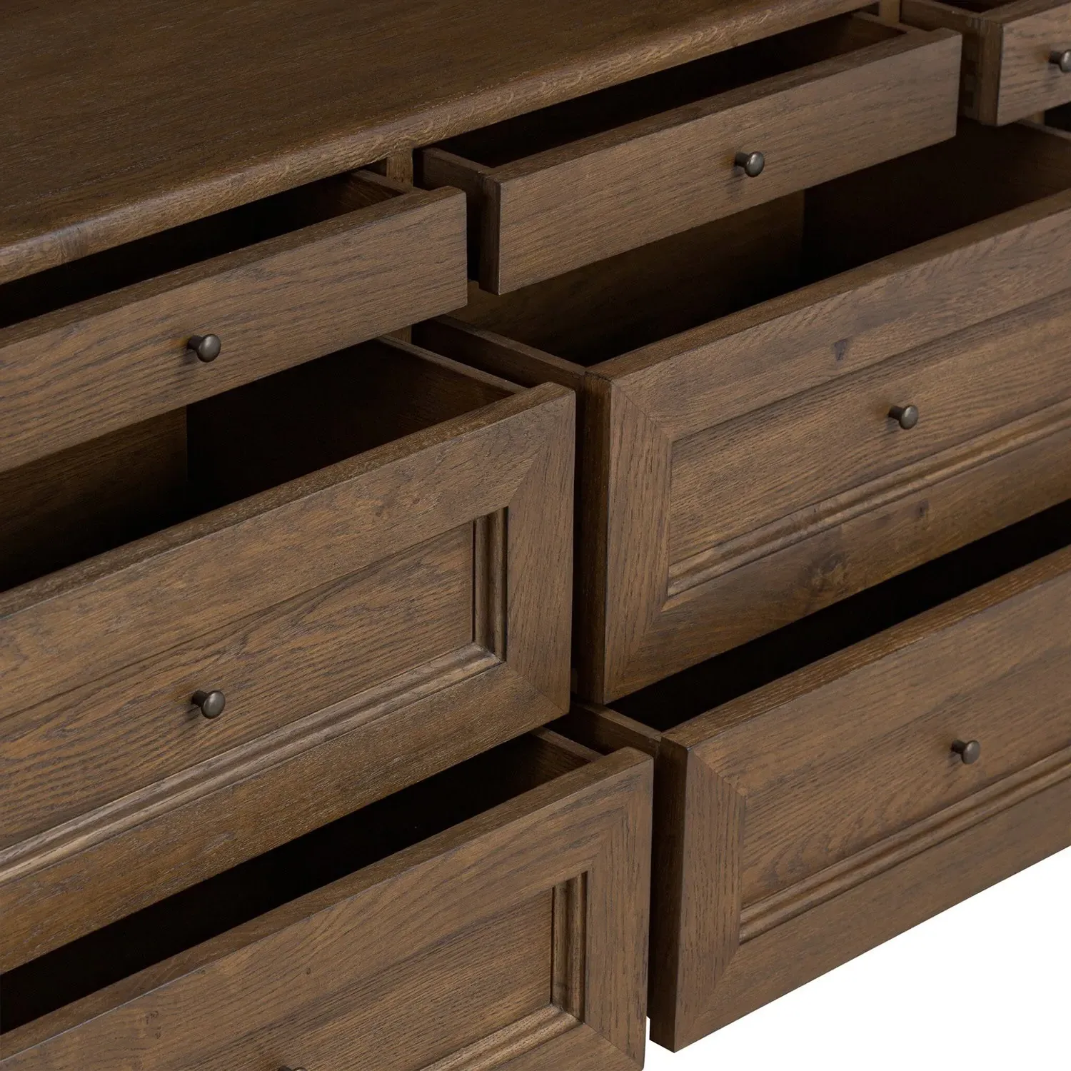 Sussex Wide Cabinet with Storage - Smoked Black, Oak