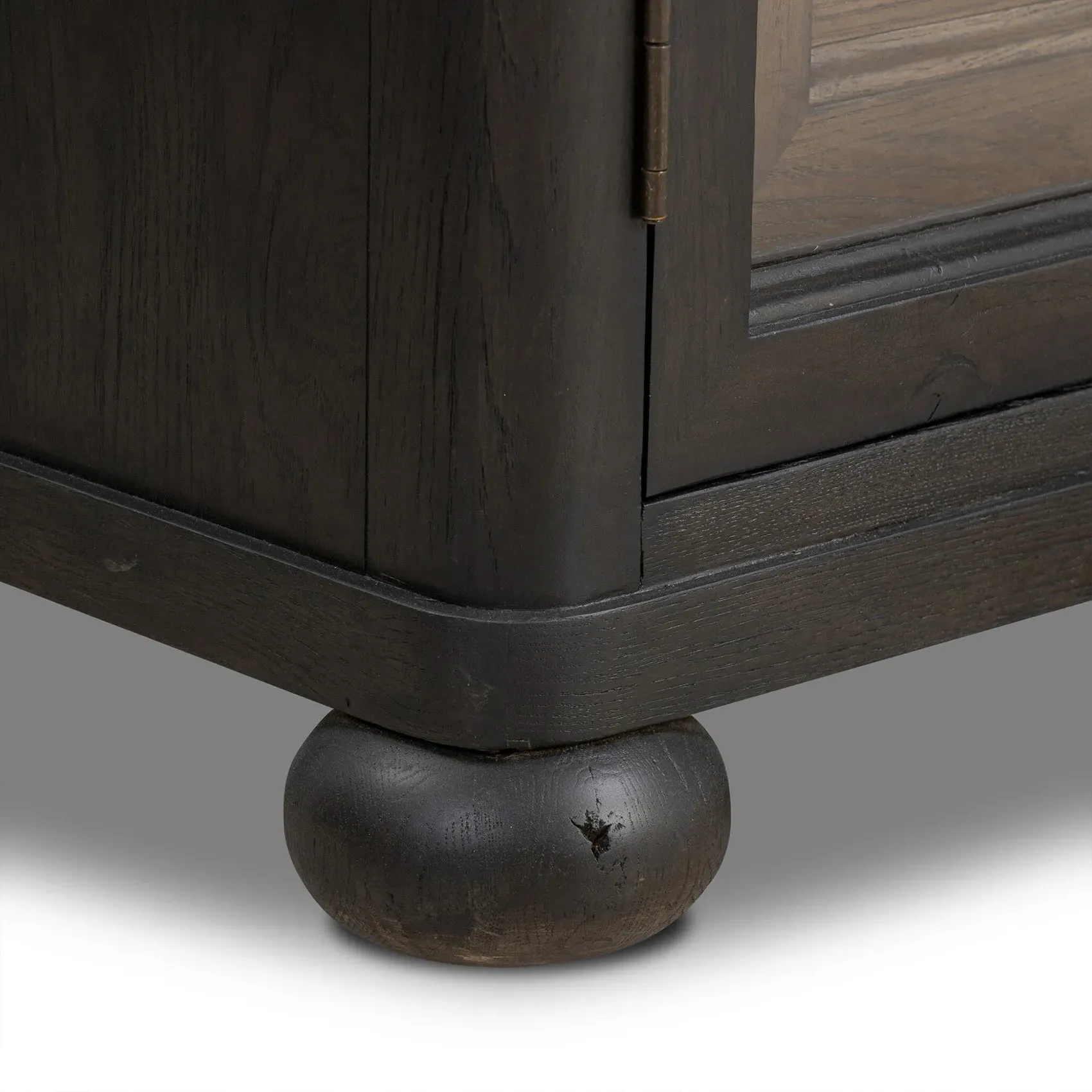 Sussex Wide Cabinet with Storage - Smoked Black, Oak