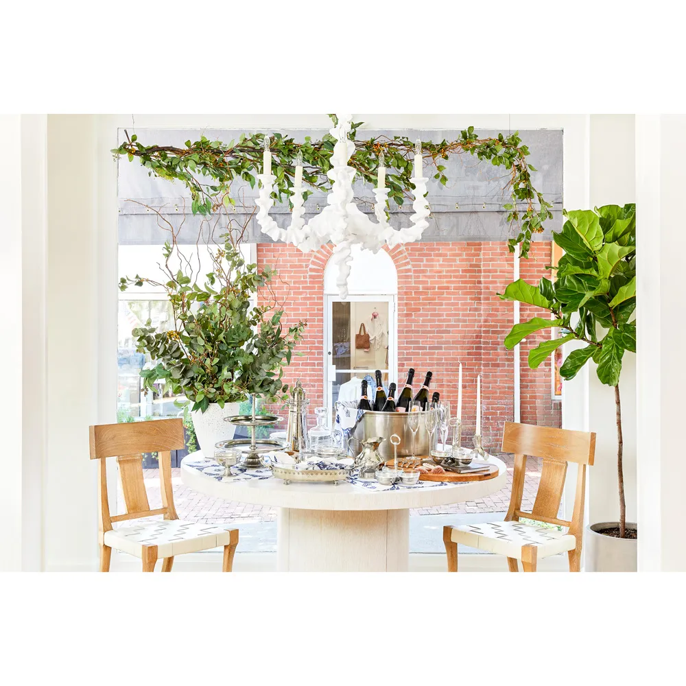 Sussex Woven Leather Dining Side Chair - Brown, Hardwood