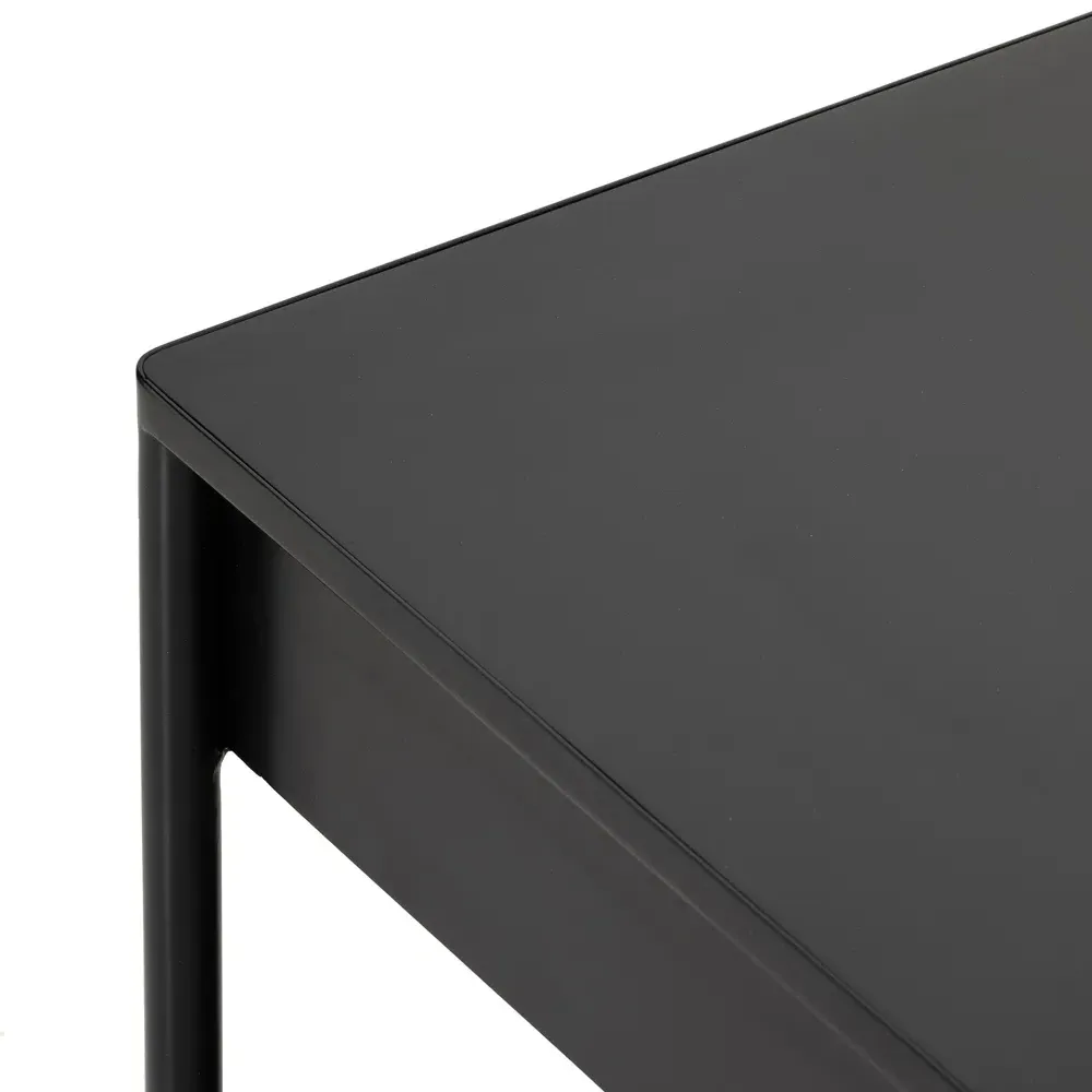 Sutton 1 Drawer End Table with Bronze Hardware - Black, Iron
