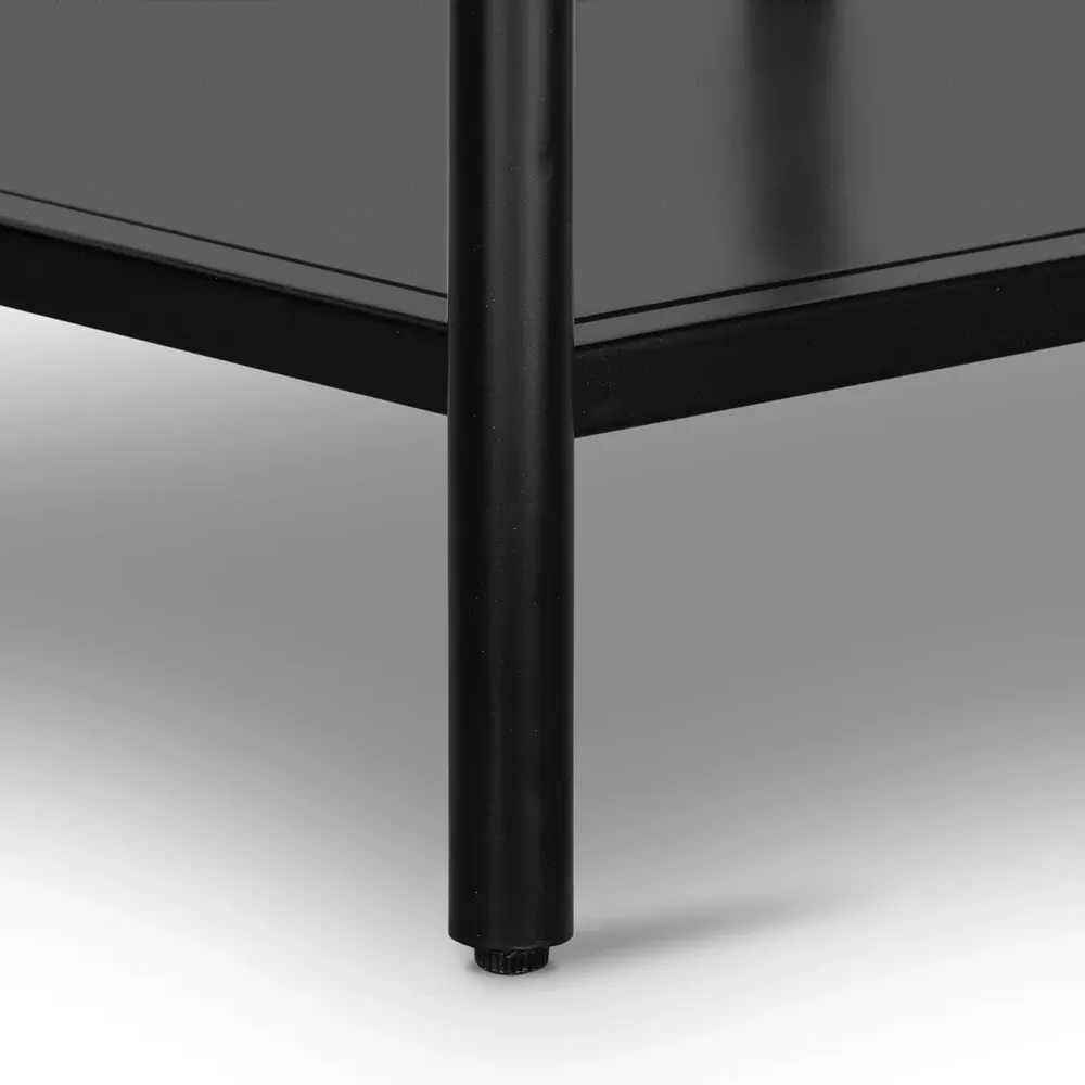 Sutton 1 Drawer End Table with Bronze Hardware - Black, Iron