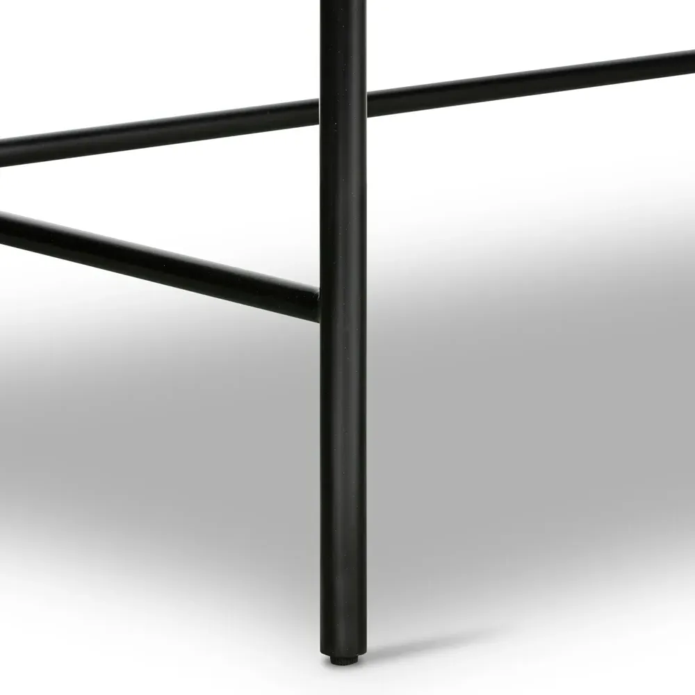 Sutton 2 Drawer Desk with Bronze Hardware - Black, Iron