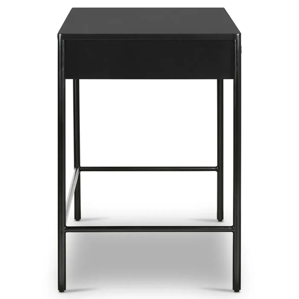 Sutton 2 Drawer Desk with Bronze Hardware - Black, Iron