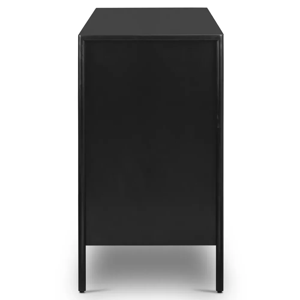 Sutton 3 Drawer Sideboard with Bronze Hardware - Black, Iron