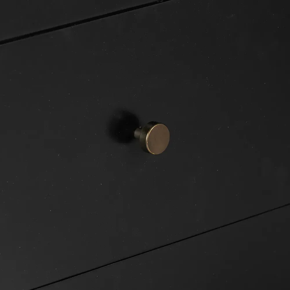 Sutton 5 Drawer Dresser with Bronze Hardware - Black, Iron