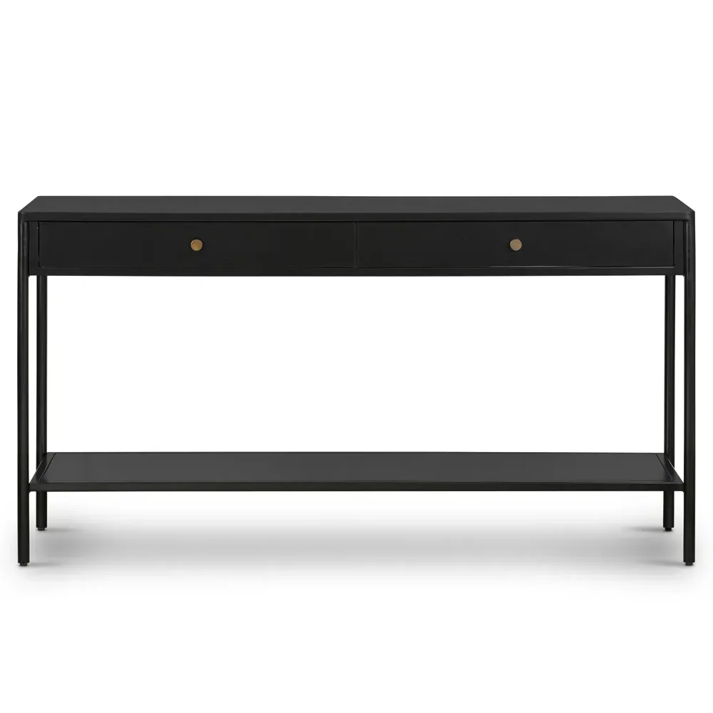 Sutton Console Table with Storage - Black, Iron
