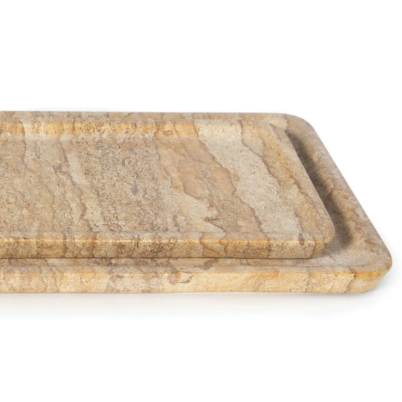 Sutton Decorative Tray Set of 2 - Beige, Marble