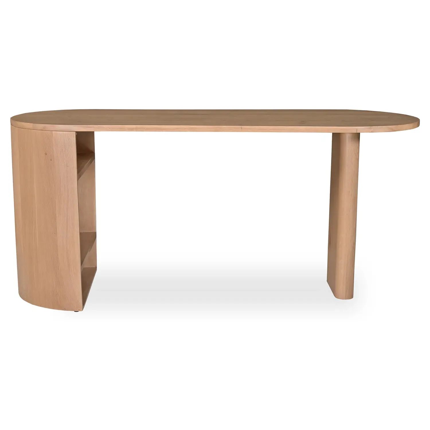 Sutton Oval Desk Table - Brown, Oak
